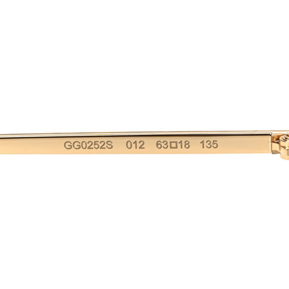 Gucci Metal Oversized Round Sunglasses GG0252S Gold Green 8 of 8