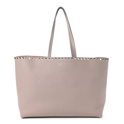 Valentino Garavani Grained Calfskin Rockstud Shoulder Tote Poudre 1 of 4