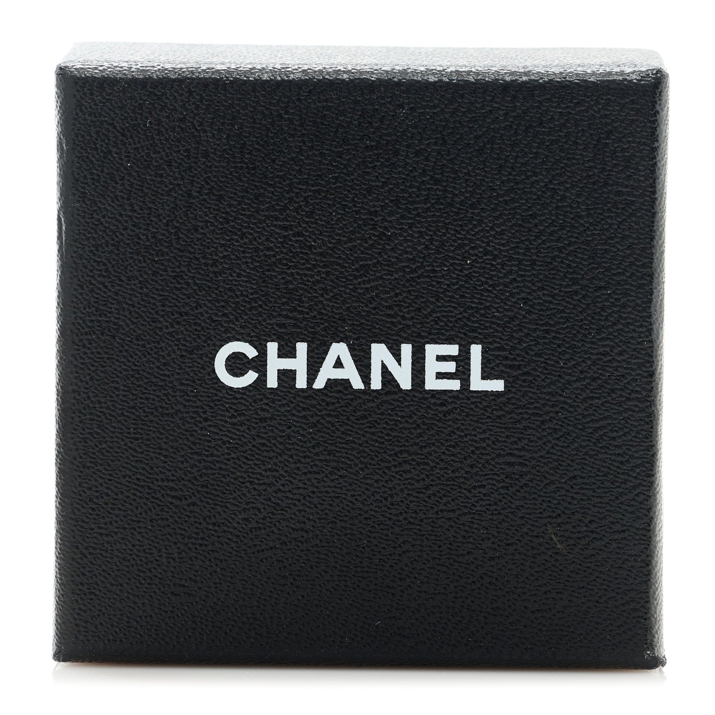 Crystal Lambskin Chain CC Stud Earrings Black Gold