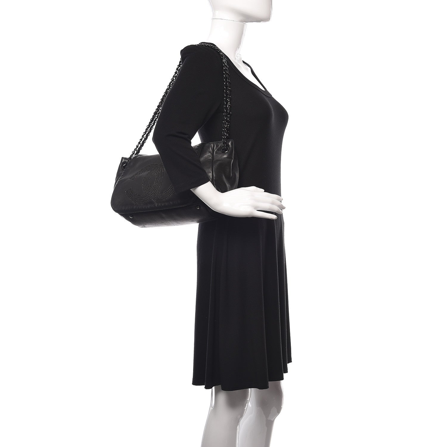 Chanel Lambskin Studded Accordion CC Flap Black 2 of 15
