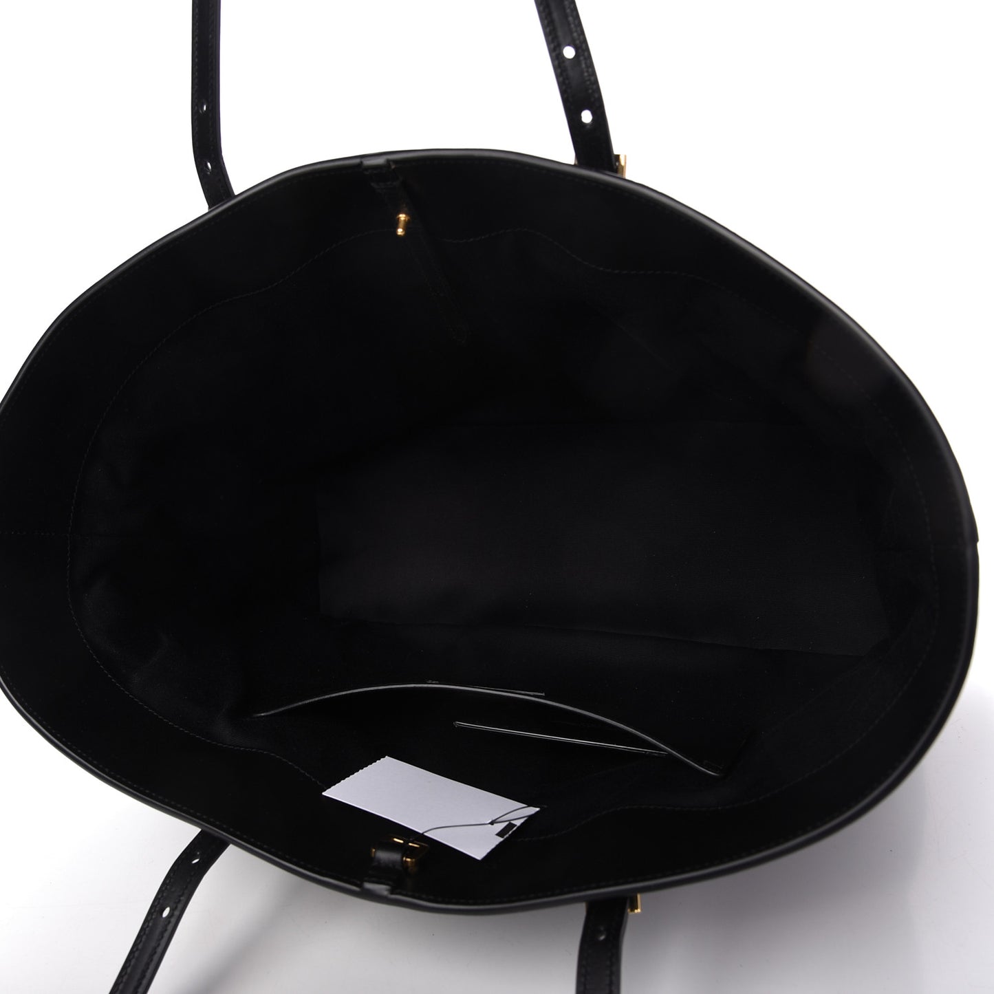 Calfskin Raffia Medium Shopper Tote Black