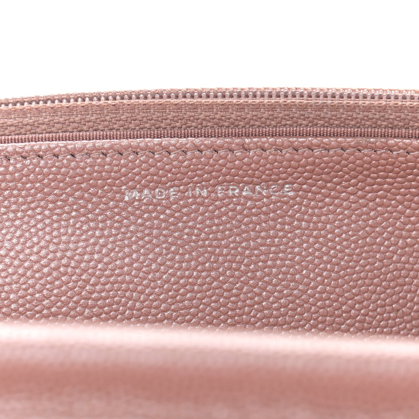 Metallic Caviar Chevron Quilted Vintage Mademoiselle Wallet On Chain WOC Pink