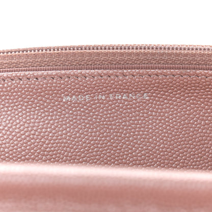 Chanel Metallic Caviar Chevron Quilted Vintage Mademoiselle Wallet On Chain WOC Pink 7 of 12