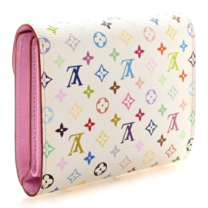Louis Vuitton Monogram Multicolor Joey Wallet White Litchi 3 of 6