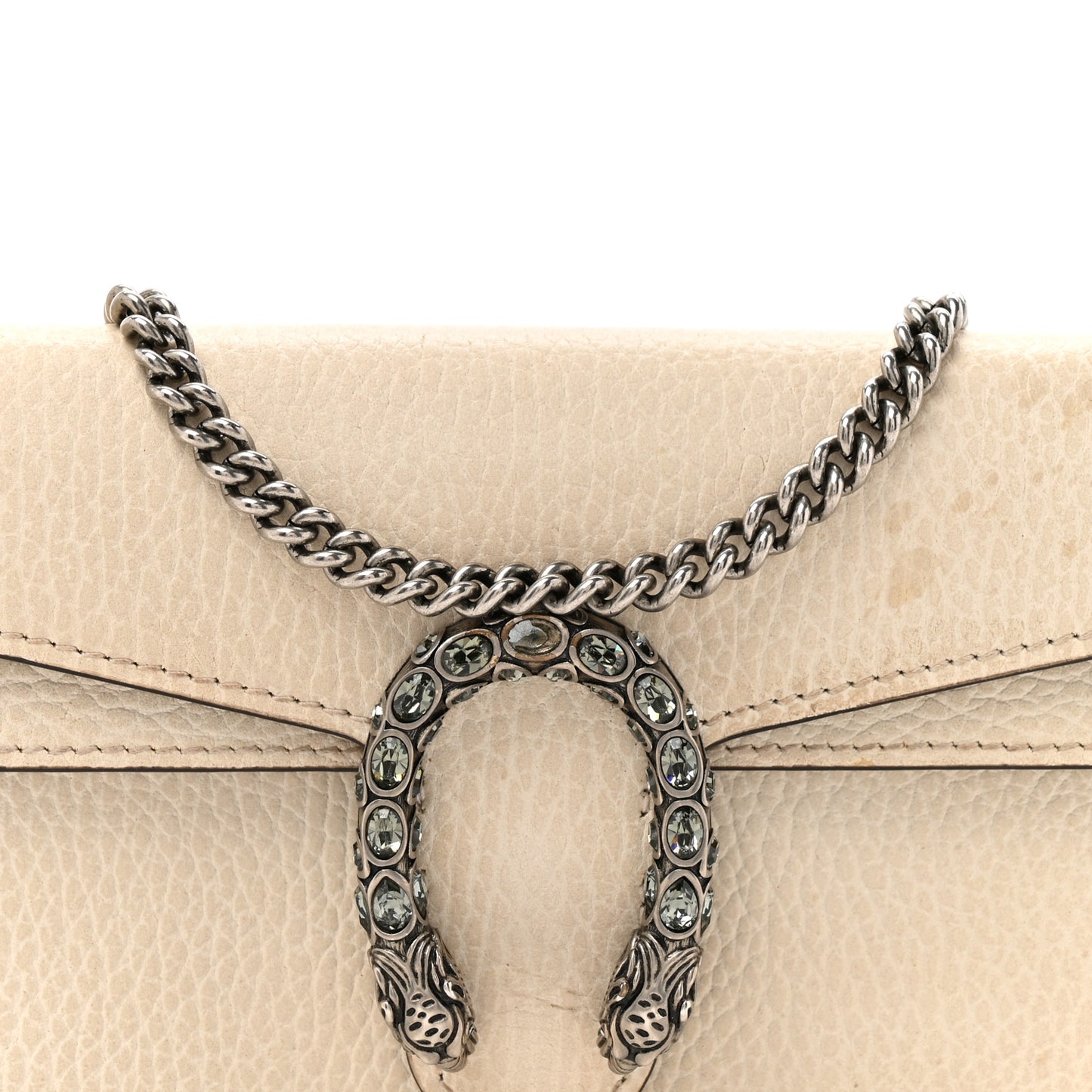 Dollar Calfskin Crystal Super Mini Dionysus Shoulder Bag Mystic White Black Diamond