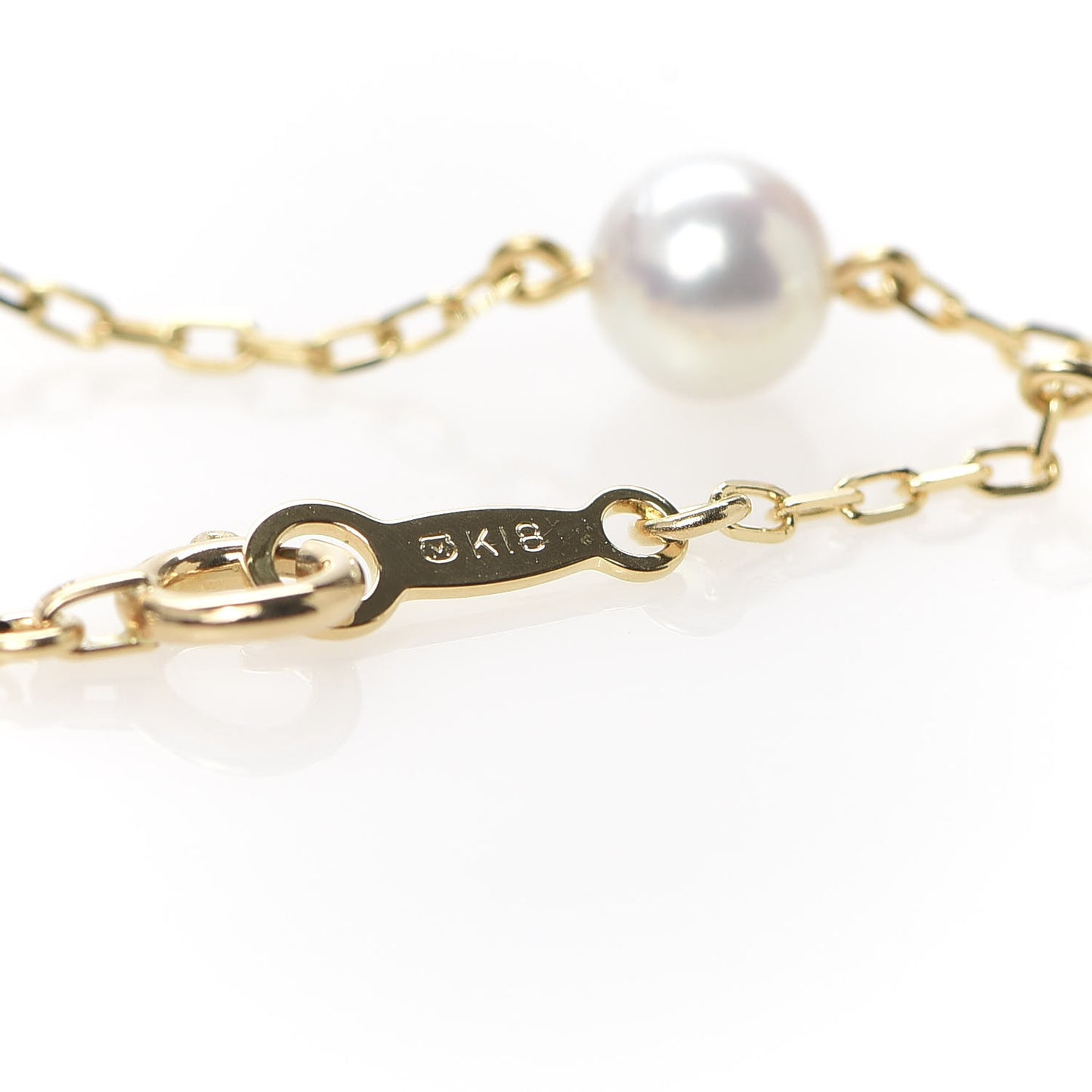 18K Yellow Gold Akoya Pearl 5mm Station Bracelet
