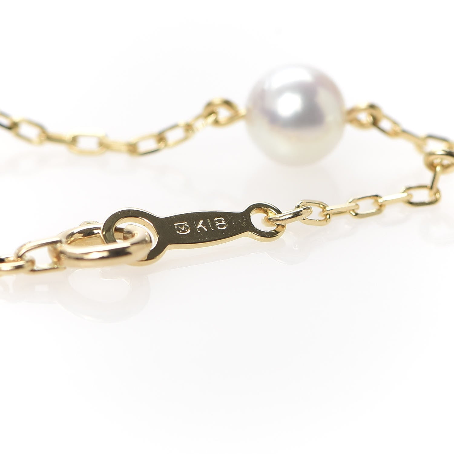 Mikimoto 18K Yellow Gold Akoya Pearl 5mm Station Bracelet 6 of 7