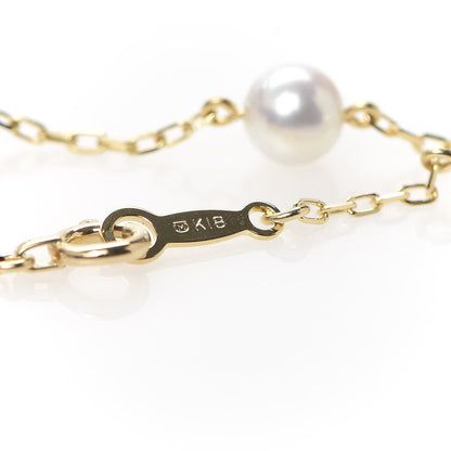 Mikimoto 18K Yellow Gold Akoya Pearl 5mm Station Bracelet 6 of 7