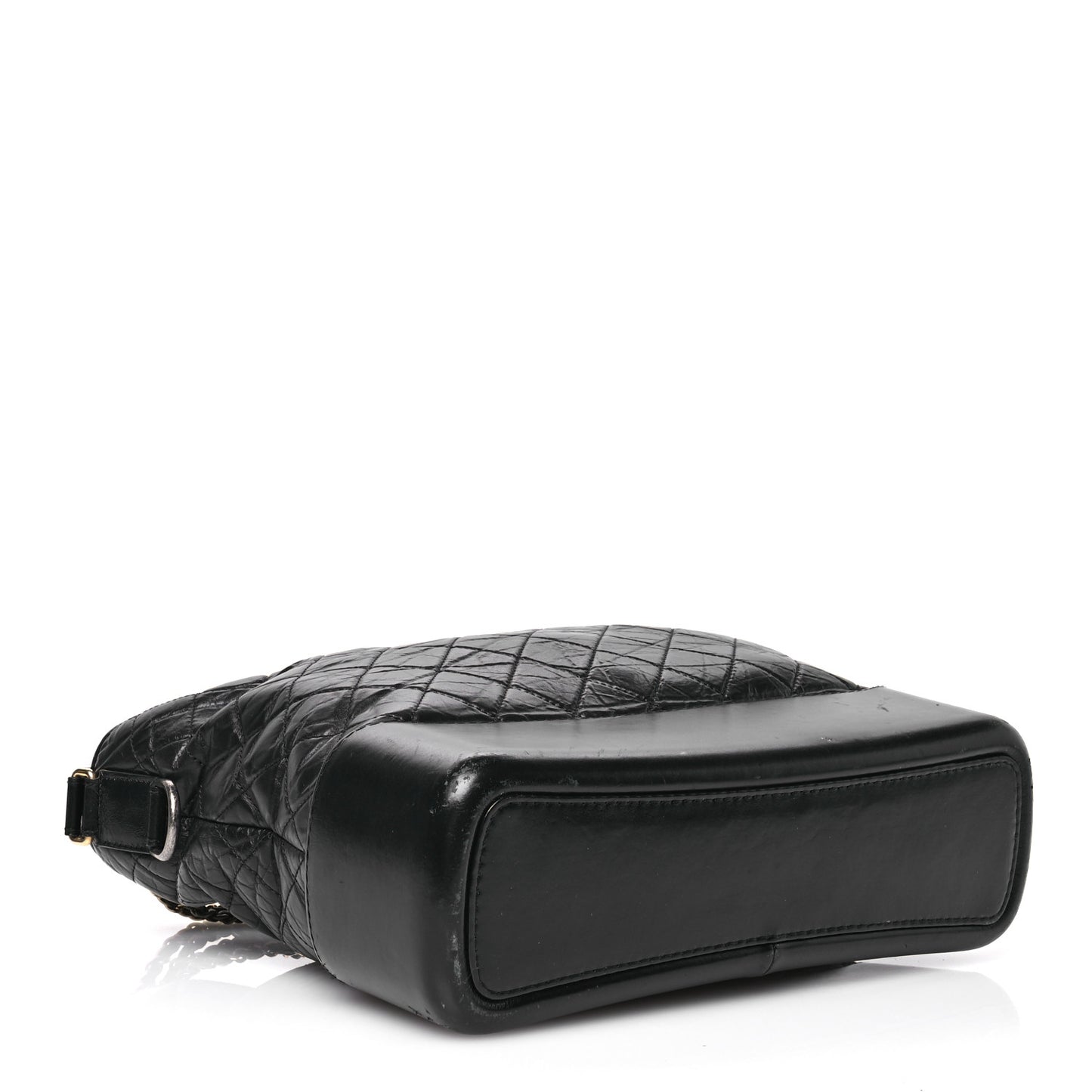 Aged Calfskin Quilted Large Gabrielle Hobo  Black