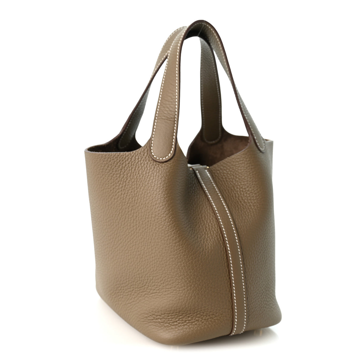 Hermes Taurillon Clemence Picotin Lock 18 PM Etoupe 2 of 9