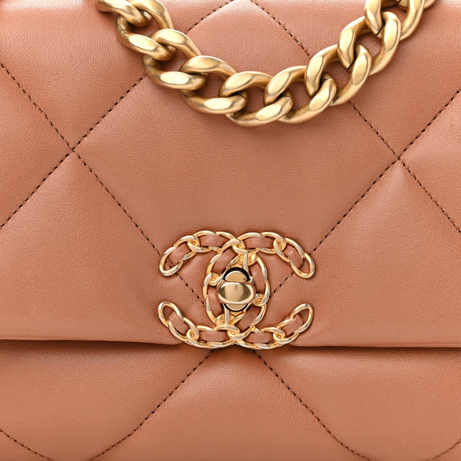 Chanel Lambskin Quilted Medium Chanel 19 Flap Brown 8 of 10