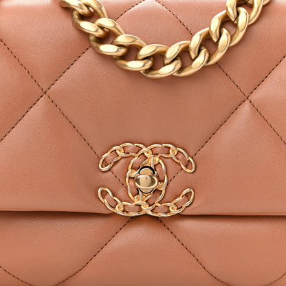 Chanel Lambskin Quilted Medium Chanel 19 Flap Brown 8 of 10