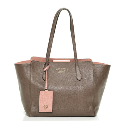 Gucci Dollar Calfskin Small Swing Tote Grey Field Soft Pink 1 of 7