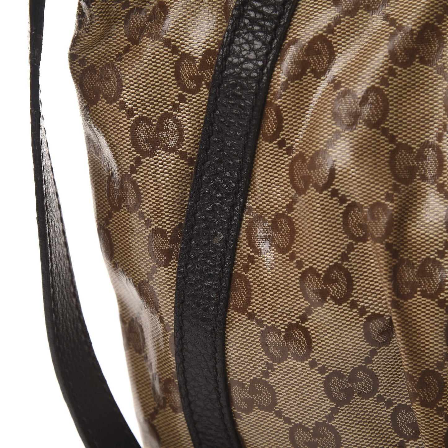 Crystal Monogram Small D Gold Ring Messenger Dark Brown