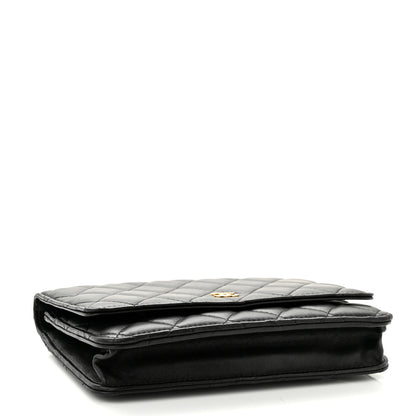Chanel Lambskin Quilted Wallet On Chain WOC Black 4 of 11