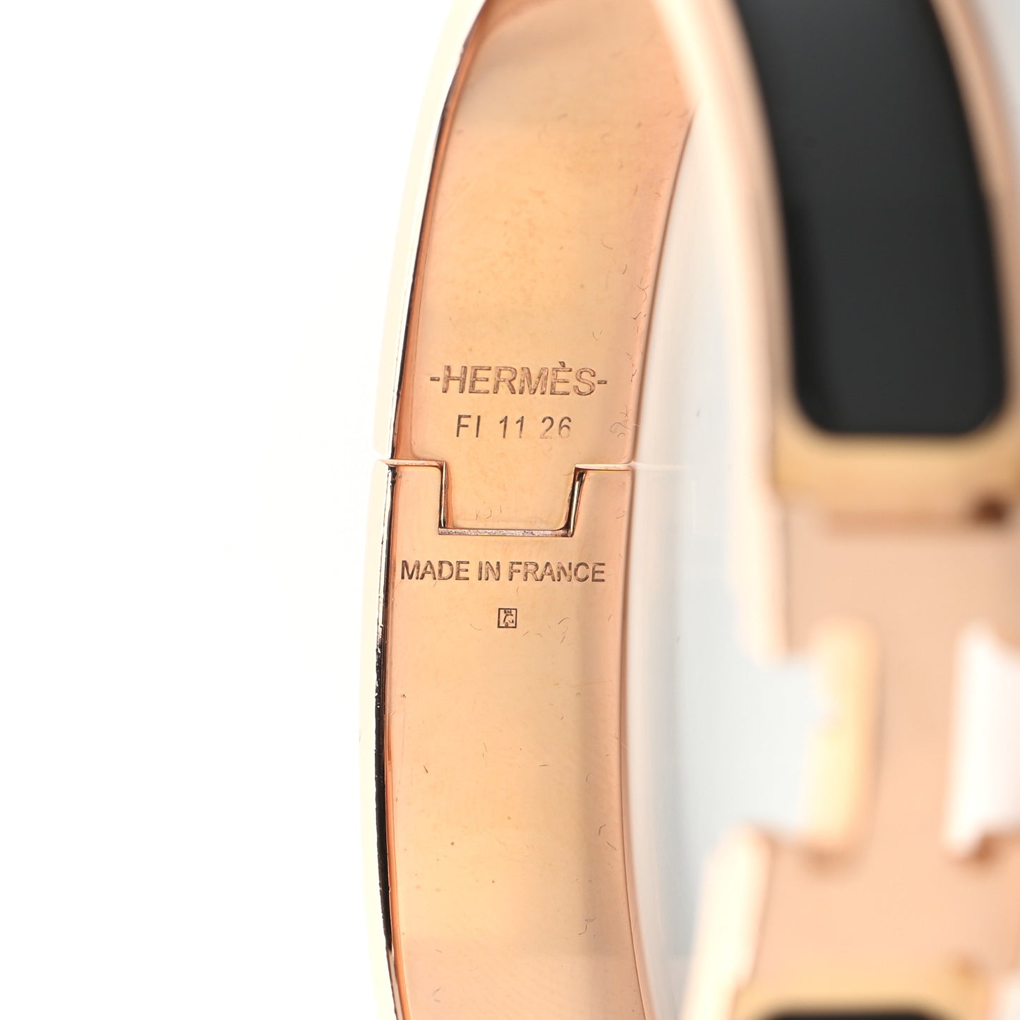 Enamel Narrow Clic Clac H Bracelet PM Black