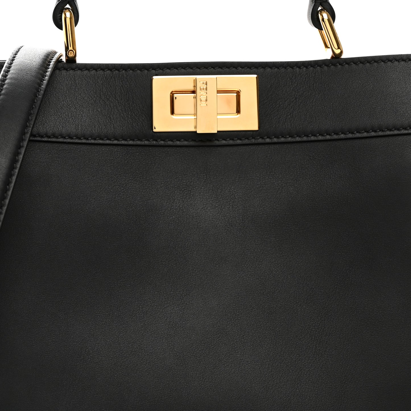 Vitello Seta Nappa Bi-Color Small Peekaboo I SEE U Satchel Black Light Rose Tortora