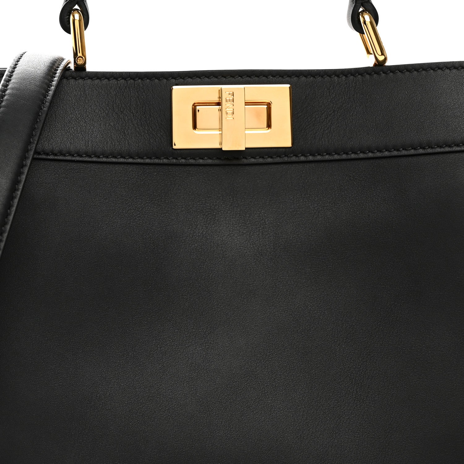 Fendi Vitello Seta Nappa Bi-Color Small Peekaboo I SEE U Satchel Black Light Rose Tortora 9 of 12