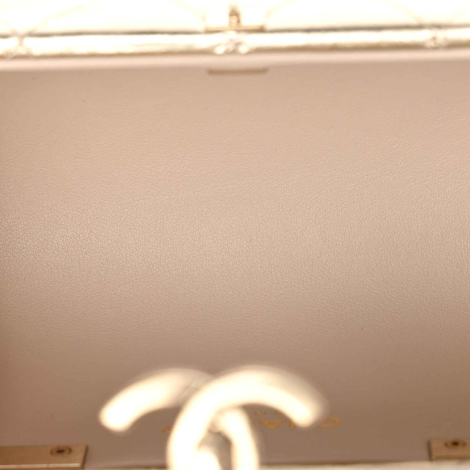 Chanel Metallic Lambskin Quilted Barrel Crossbody Bag Gold 5 of 11