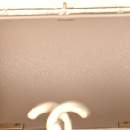 Chanel Metallic Lambskin Quilted Barrel Crossbody Bag Gold 5 of 11