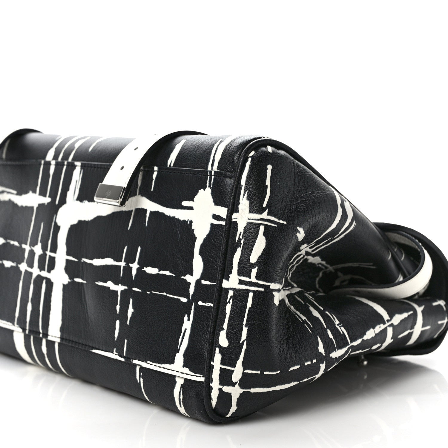 Mulberry Polished Buffalo Check Printed Medium Alexa Black White 8 of 8