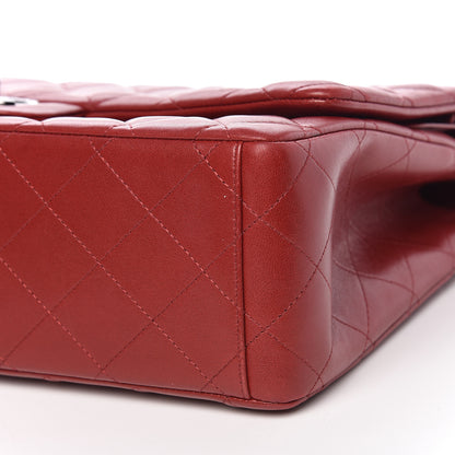 Chanel Lambskin Quilted Maxi Double Flap Dark Red 9 of 14