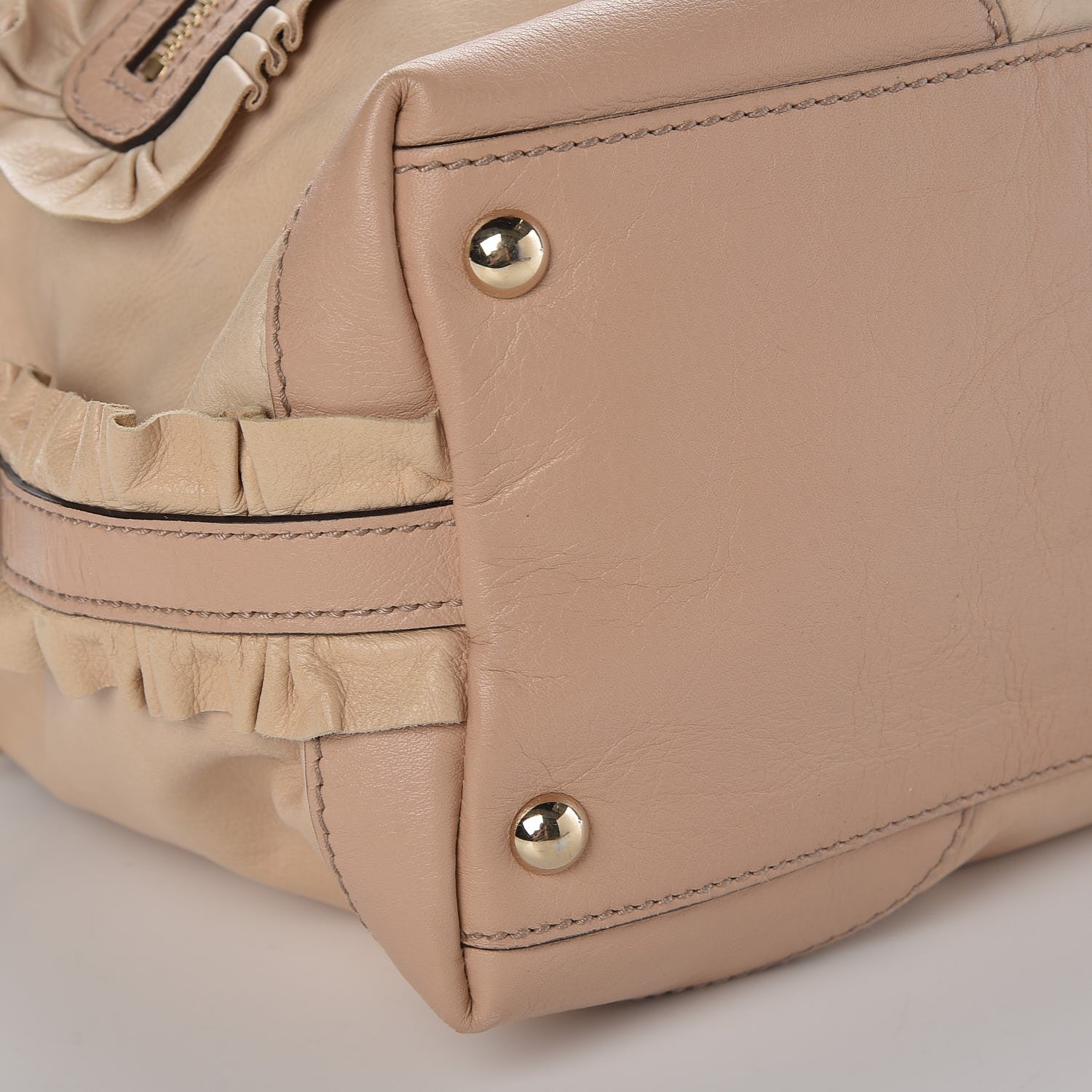 Gucci Calfskin Ruffle Medium Sabrina Boston Tote Nude 11 of 14