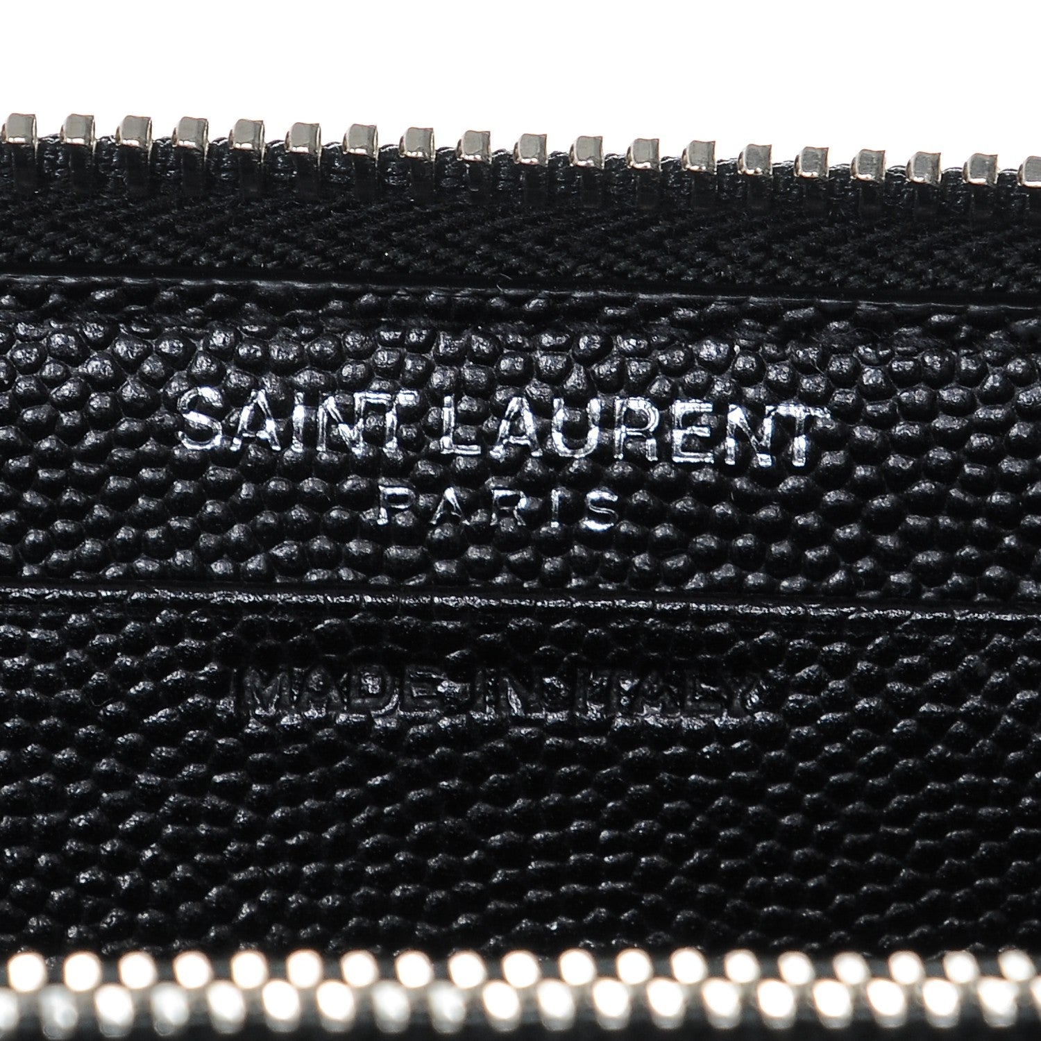 Saint Laurent Grain De Poudre Matelasse Chevron Monogram Zip Around Wallet Black 6 of 6