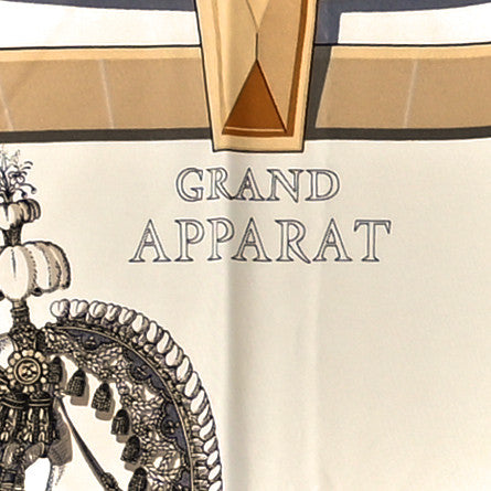 Hermes Silk Grand Apparat Forever Scarf 90 White 1632258