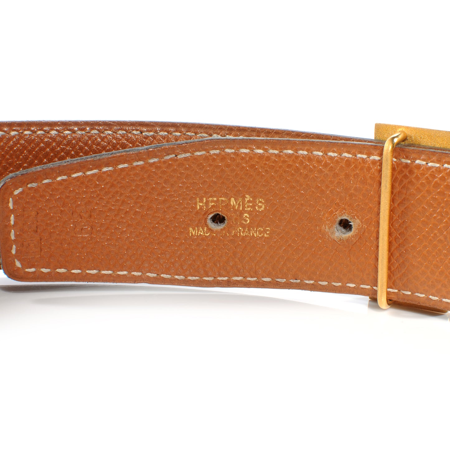 Box Courchevel 32mm H Belt 65 Black Gold