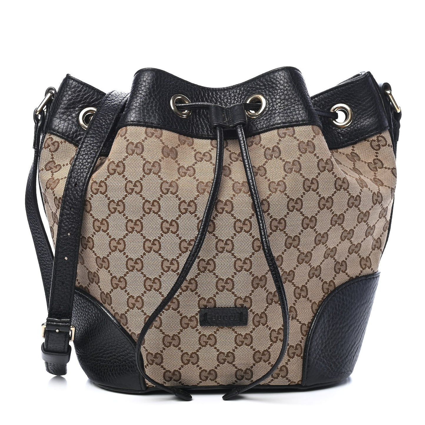 GG Monogram Calfskin Bucket Bag Black