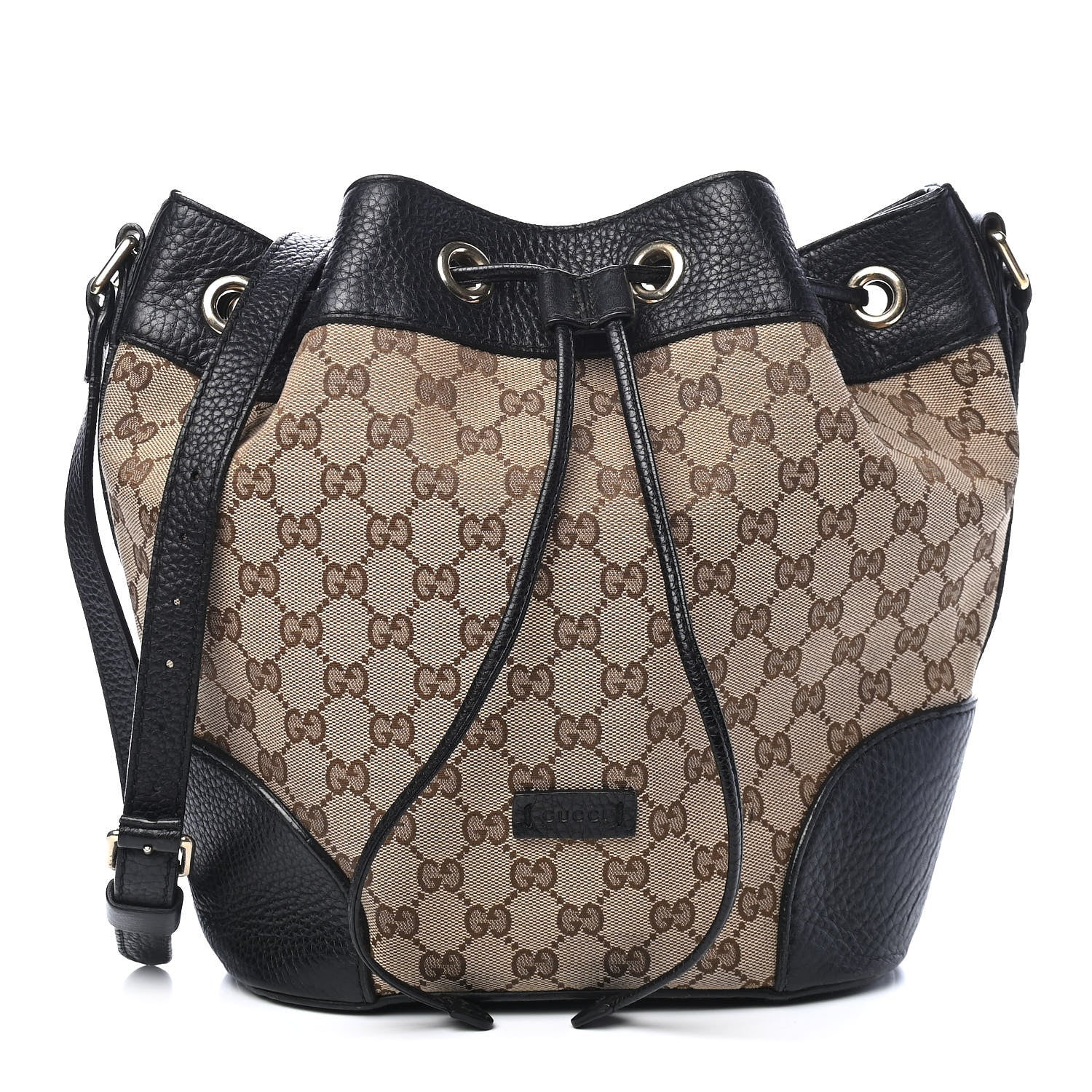 Gucci GG Monogram Calfskin Bucket Bag Black 1 of 11