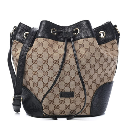 Gucci GG Monogram Calfskin Bucket Bag Black 1 of 11