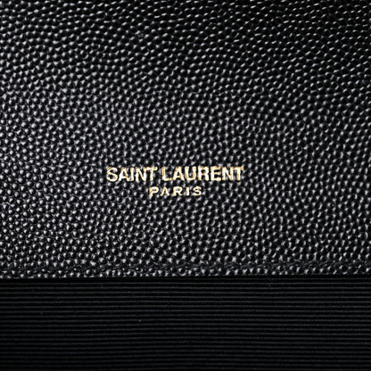 Saint Laurent Grain De Poudre Textured Mixed Matelasse Triquilt Small Monogram Satchel Black 6 of 14