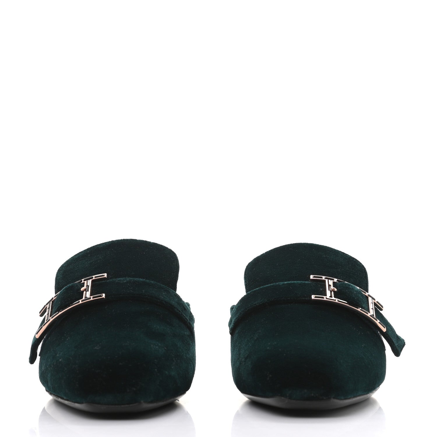 Hermes Velours Beauty Mules 36.5 Petrole 2 of 8