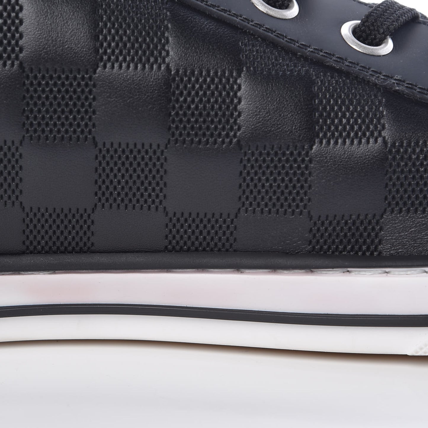 Calfskin Suede Damier Infini Aventure Zip Up Sneakers 9.5 Onyx