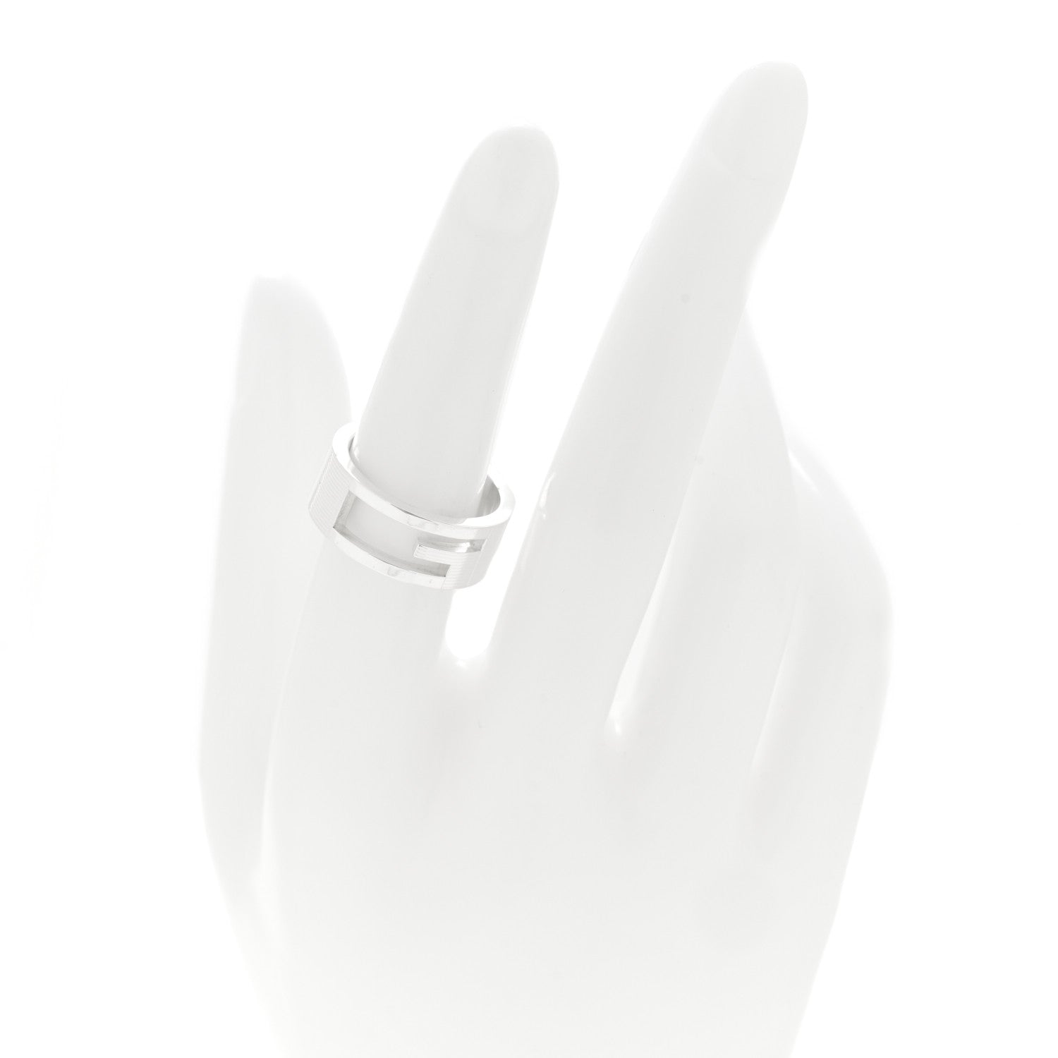 Gucci Sterling Silver G Cutout Ring 53 6.5 2 of 4