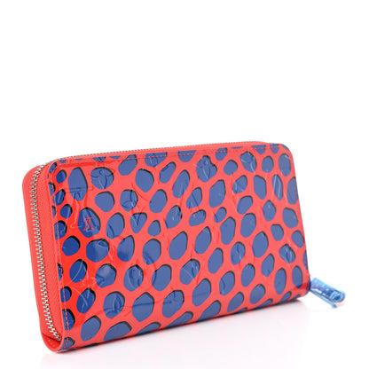Louis Vuitton Vernis Jungle Dots Zippy Wallet Coquelicot Denim 3 of 9