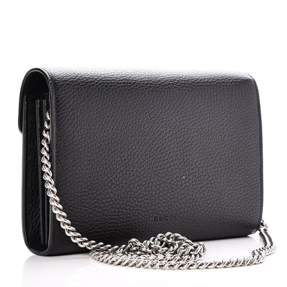 Gucci Calfskin Mini Dionysus Chain Wallet Black 3 of 9