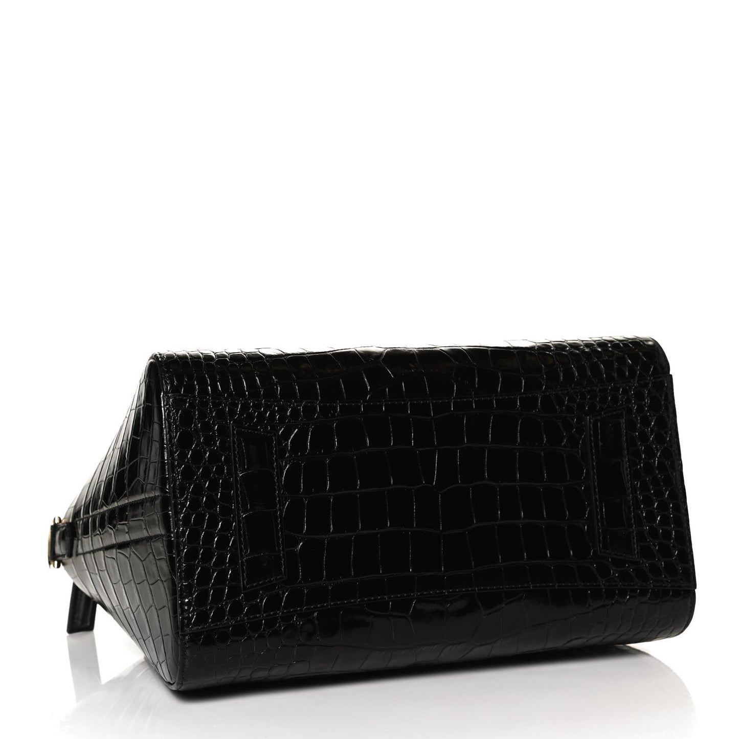 Calfskin Crocodile Embossed Small Antigona Black