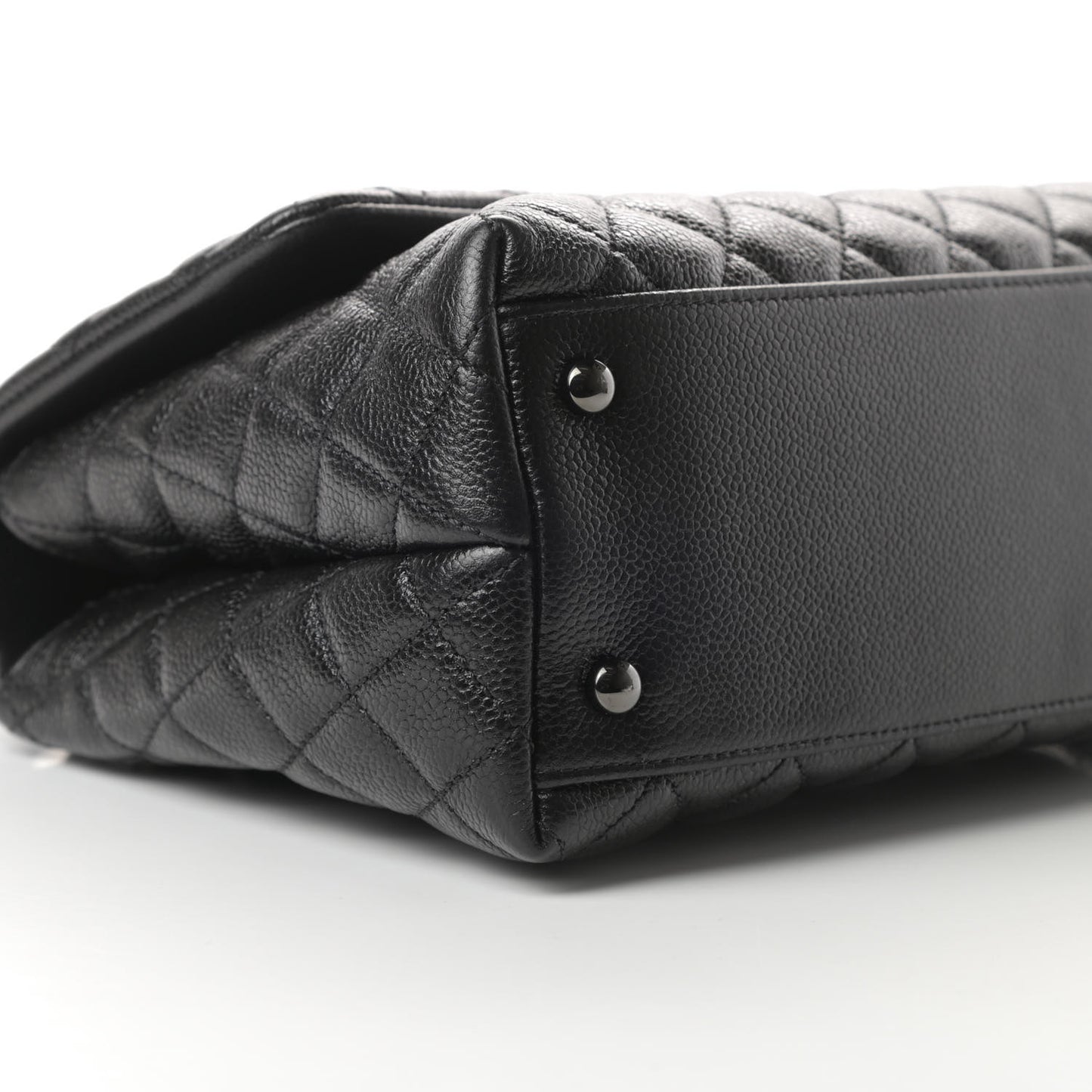 Caviar Quilted Small Coco Handle Flap So Black