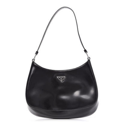 Prada Spazzolato Cleo Shoulder Bag Black 1 of 11