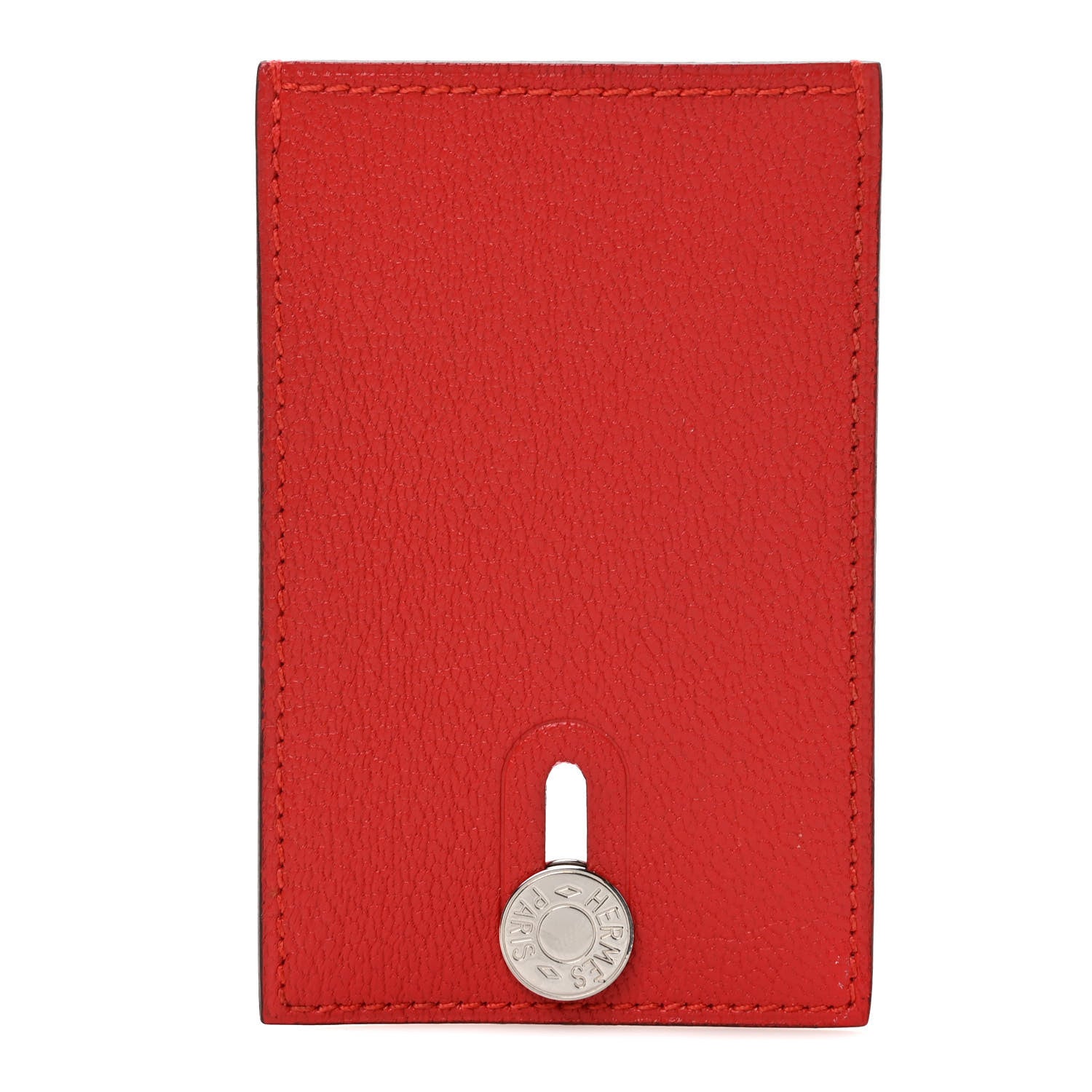 Hermes Chevre Mysore Diabolo Card Holder Case Rouge Tomate 1 of 7