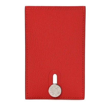 Hermes Chevre Mysore Diabolo Card Holder Case Rouge Tomate 1 of 7
