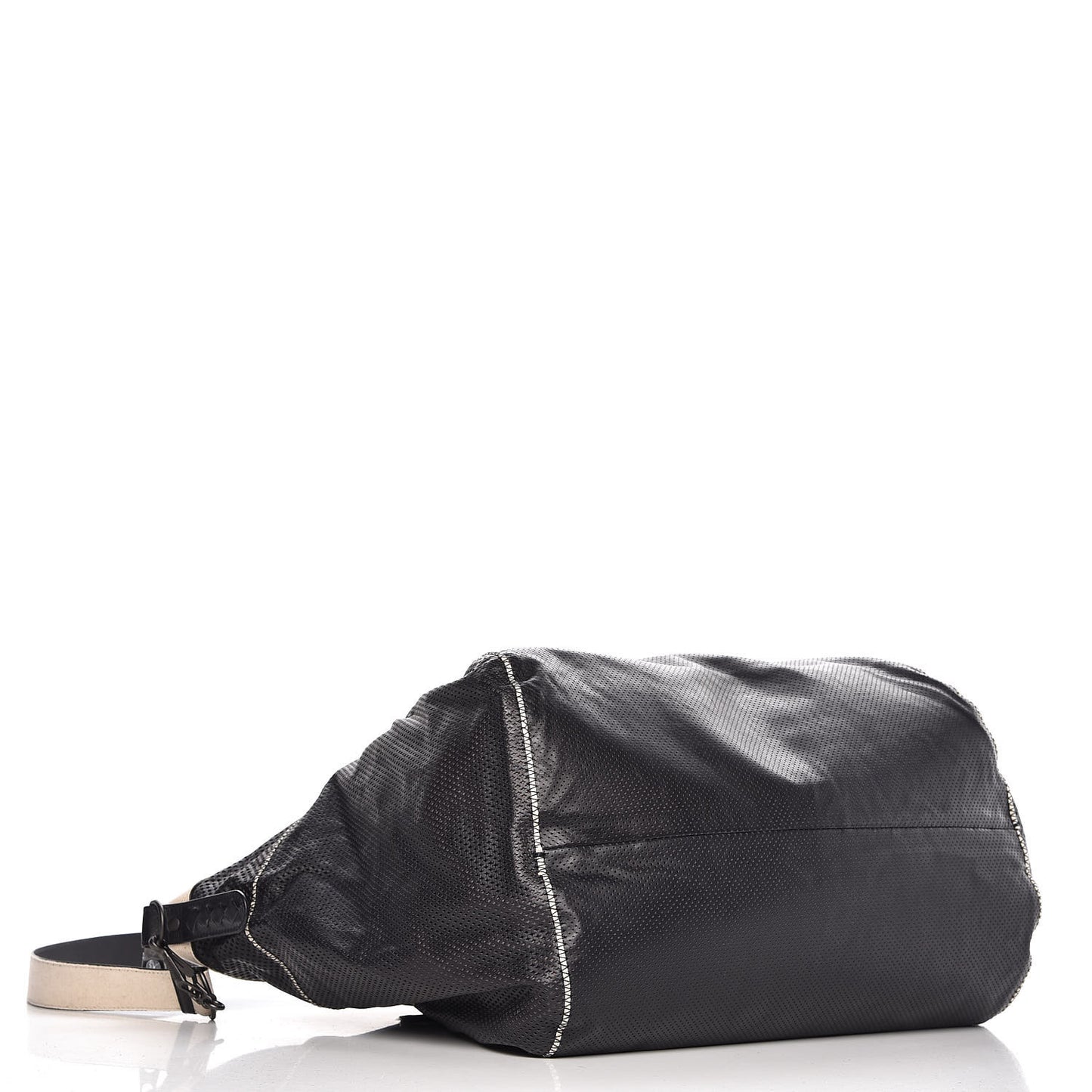 Nappa Perforated Canvas Duffle Black
