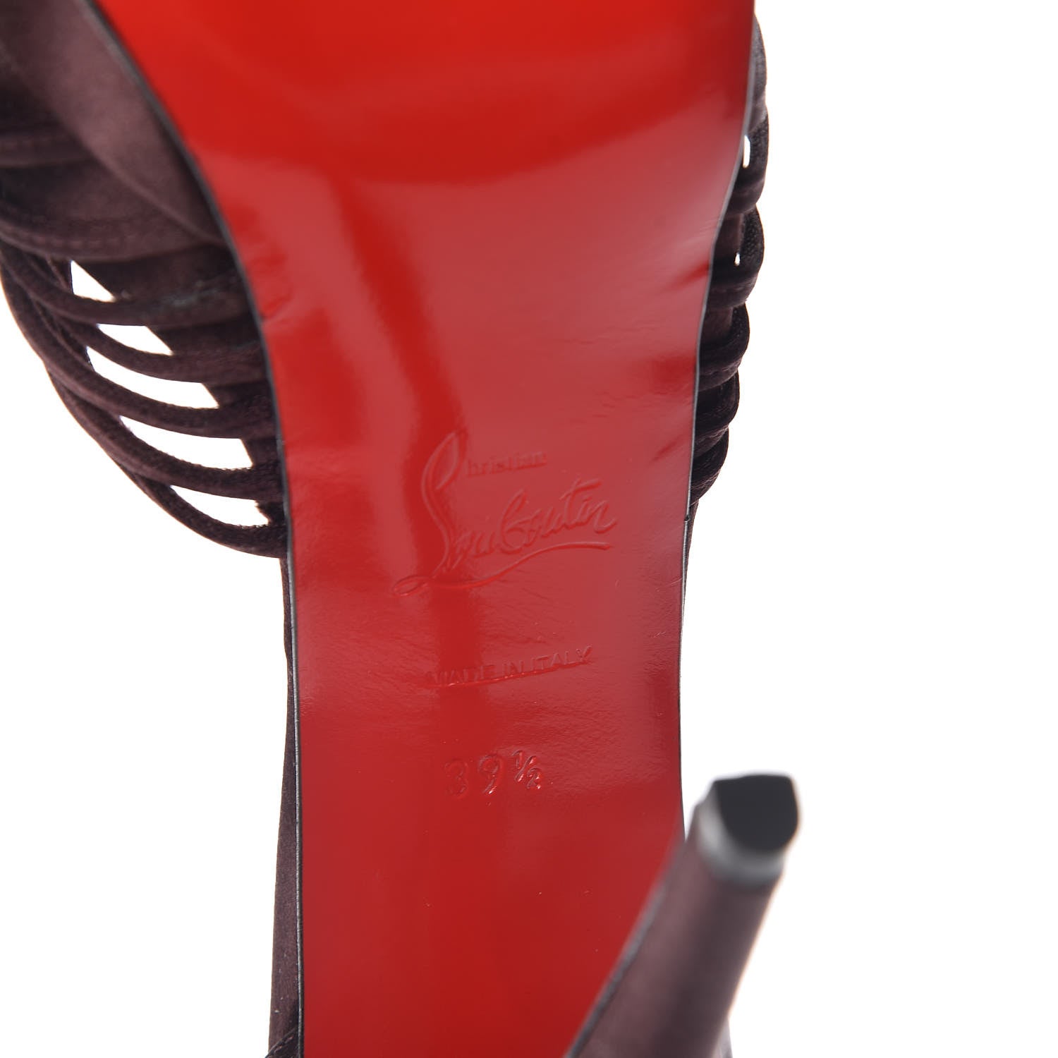Christian Louboutin Satin Youpla 140 Platform Peep Toe Pumps 39.5 Lie De Vin 6 of 8