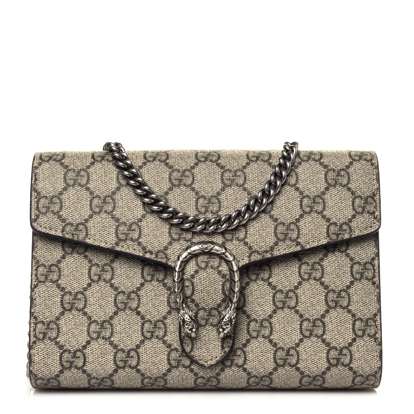 GG Supreme Monogram Mini Dionysus Chain Wallet Beige Taupe