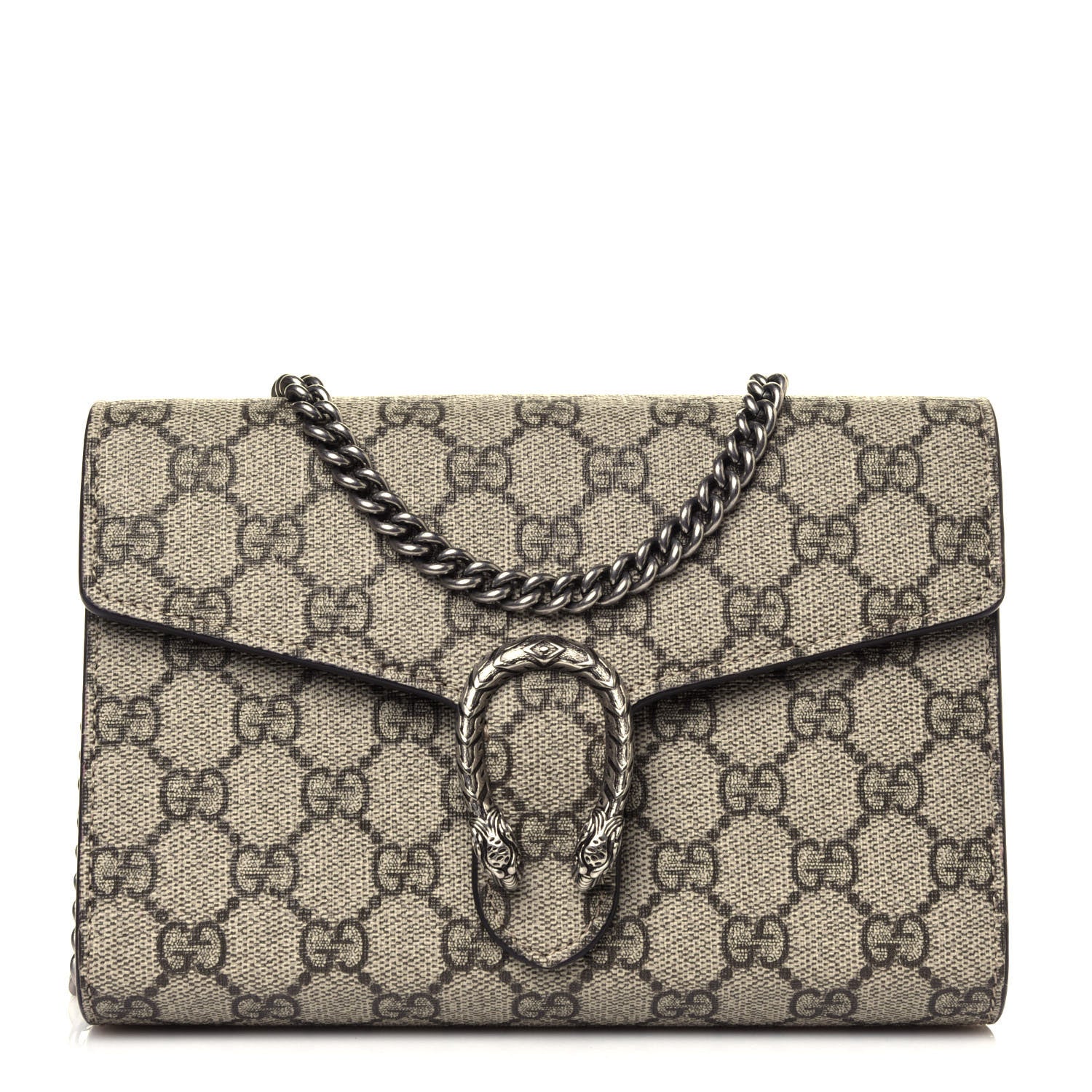 Gucci GG Supreme Monogram Mini Dionysus Chain Wallet Beige Taupe 1 of 17