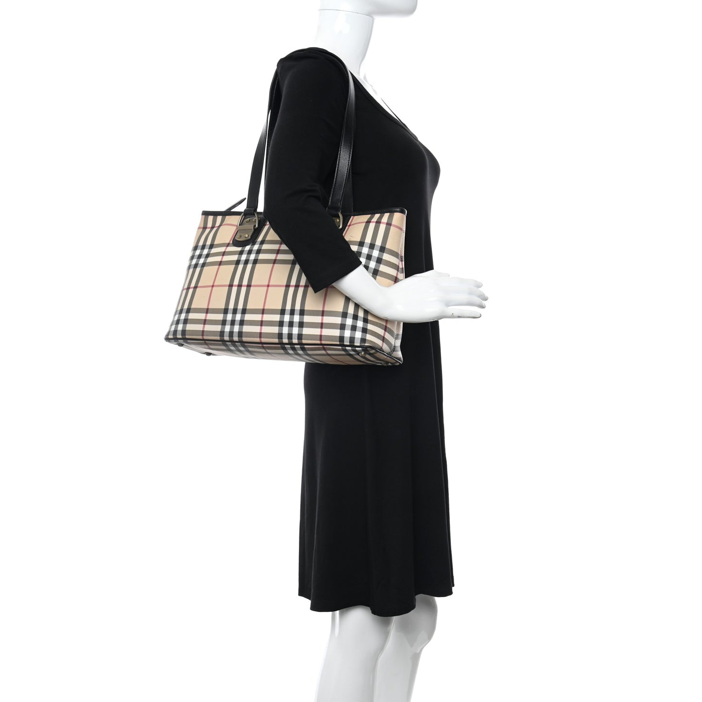 House Check Tote Black