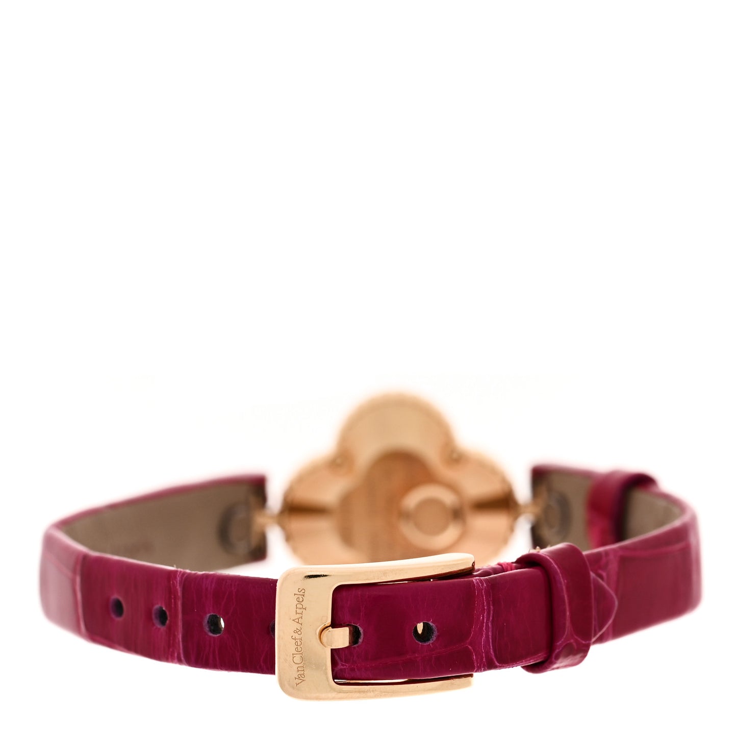 18K Yellow Gold Alligator 23mm Alhambra Quartz Watch